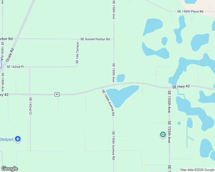 map of restaurants, bars, coffee shops, grocery stores, and more near 15050 County Road 42 in Weirsdale