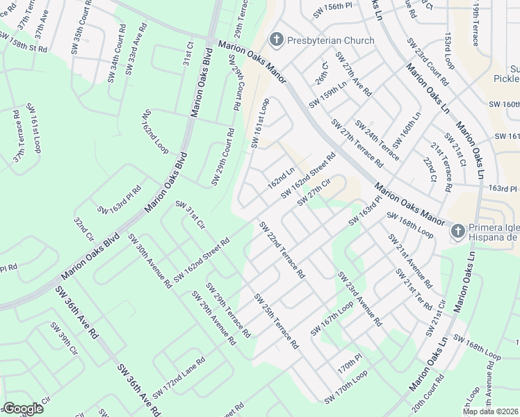 map of restaurants, bars, coffee shops, grocery stores, and more near 2870 162nd Lane in Ocala