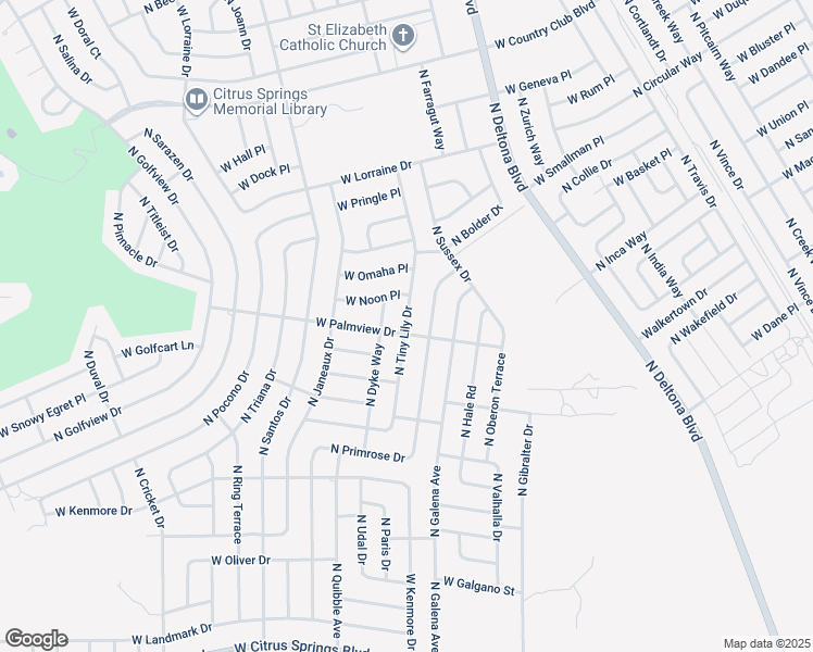 map of restaurants, bars, coffee shops, grocery stores, and more near 8209 North Tiny Lily Drive in Citrus Springs