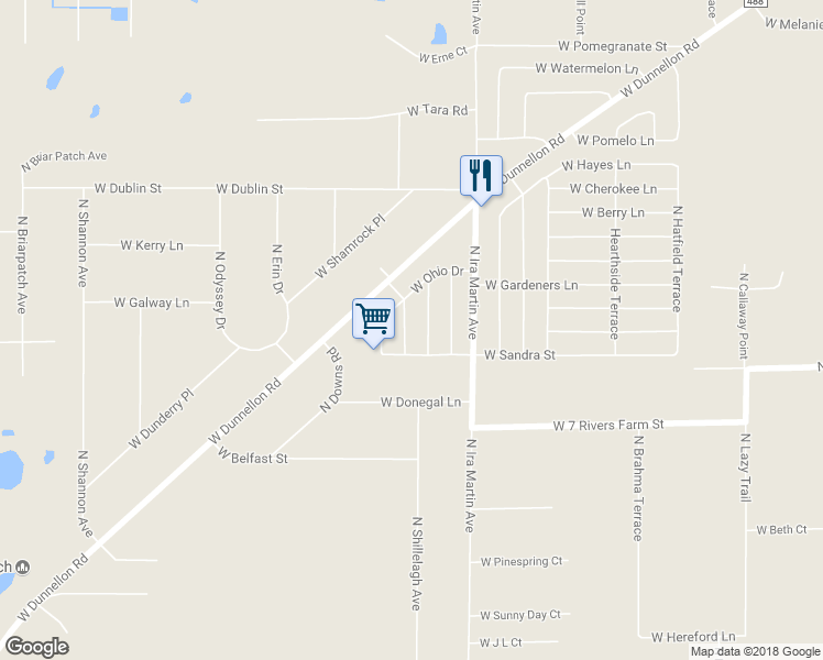 map of restaurants, bars, coffee shops, grocery stores, and more near 8345 North Firefly Terrace in Crystal River