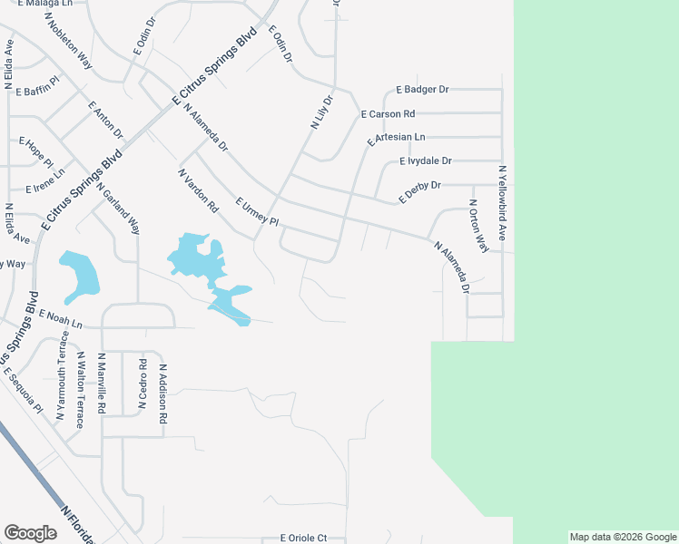 map of restaurants, bars, coffee shops, grocery stores, and more near 1447 East Etta Court in Citrus Springs
