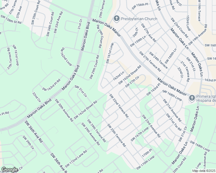 map of restaurants, bars, coffee shops, grocery stores, and more near 2870 162nd Lane in Ocala