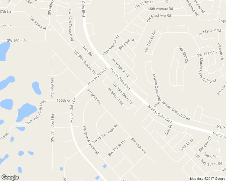 map of restaurants, bars, coffee shops, grocery stores, and more near 16395 Southwest 54th Court Road in Ocala