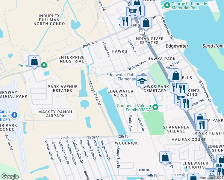 map of restaurants, bars, coffee shops, grocery stores, and more near 706 Mary Street in Edgewater