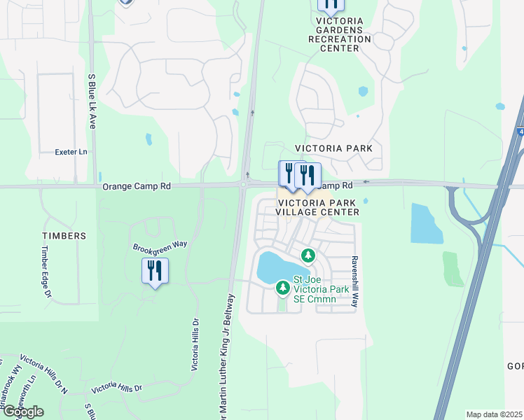 map of restaurants, bars, coffee shops, grocery stores, and more near 203 West Chancery Lane in DeLand