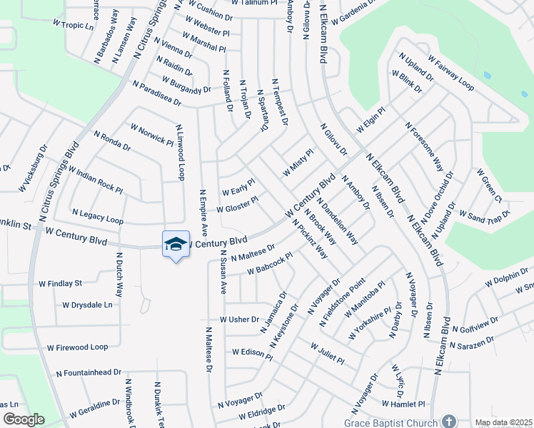 map of restaurants, bars, coffee shops, grocery stores, and more near 8254 North Krouse Way in Citrus Springs