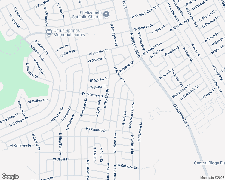 map of restaurants, bars, coffee shops, grocery stores, and more near 8209 North Tiny Lily Drive in Citrus Springs