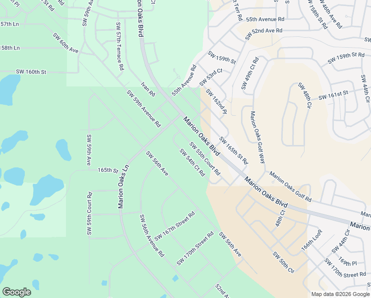 map of restaurants, bars, coffee shops, grocery stores, and more near 16395 Southwest 54th Court Road in Ocala