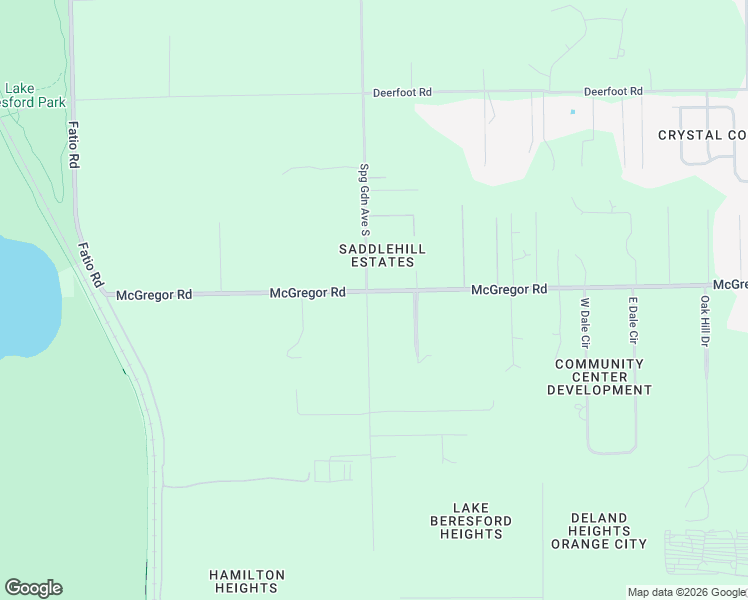 map of restaurants, bars, coffee shops, grocery stores, and more near 2535 South Spring Garden Avenue in DeLand