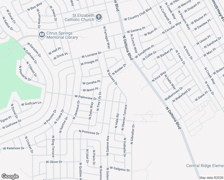 map of restaurants, bars, coffee shops, grocery stores, and more near 8311 North Primrose Drive in Citrus Springs