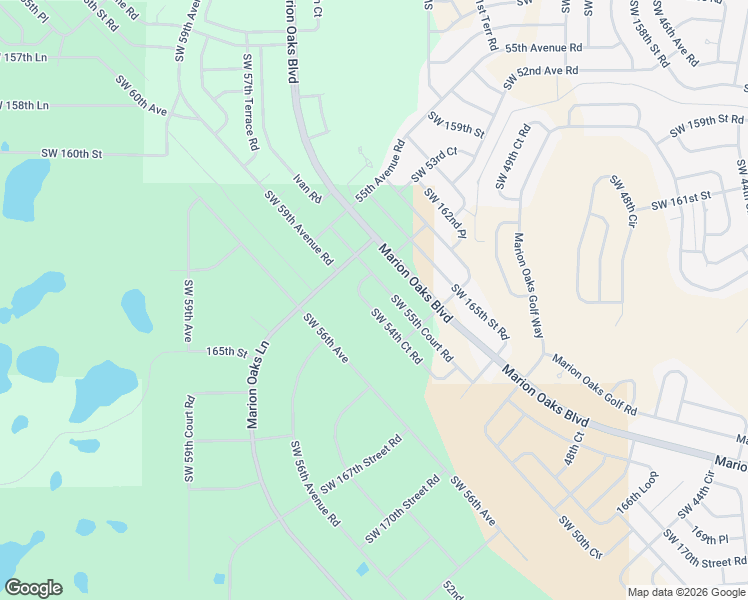 map of restaurants, bars, coffee shops, grocery stores, and more near 16375 Southwest 54th Court Road in Ocala