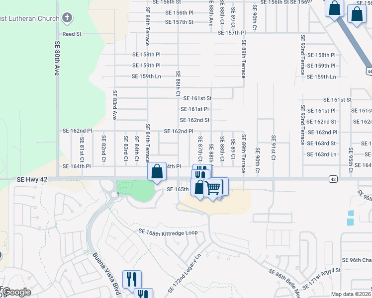 map of restaurants, bars, coffee shops, grocery stores, and more near 16338 Southeast 87th Avenue in Summerfield