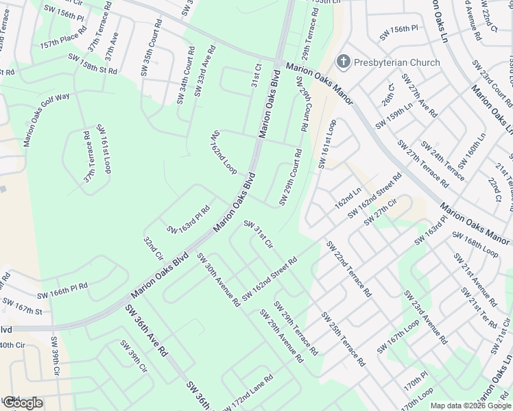 map of restaurants, bars, coffee shops, grocery stores, and more near 16262 Southwest 29th Court Road in Ocala