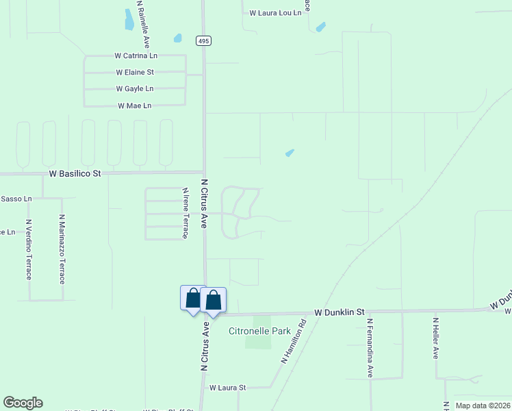 map of restaurants, bars, coffee shops, grocery stores, and more near 8415 North Shady Fork Way in Dunnellon
