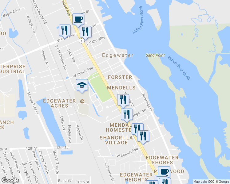 map of restaurants, bars, coffee shops, grocery stores, and more near 914 New York Street in Edgewater