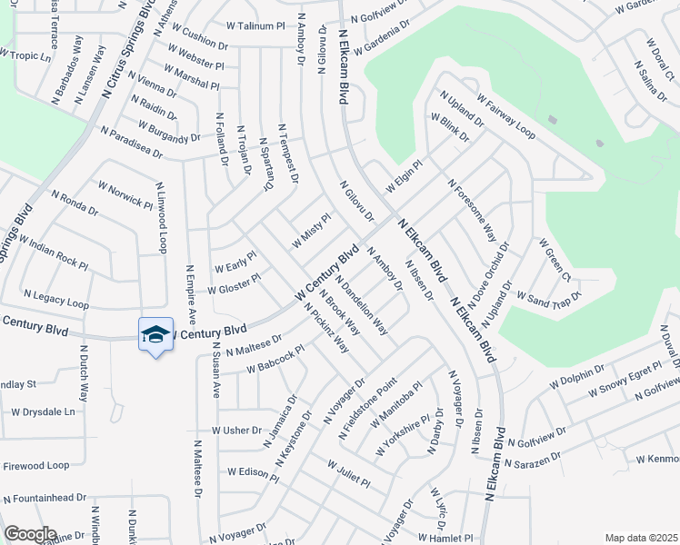 map of restaurants, bars, coffee shops, grocery stores, and more near 3101 West Century Boulevard in Citrus Springs
