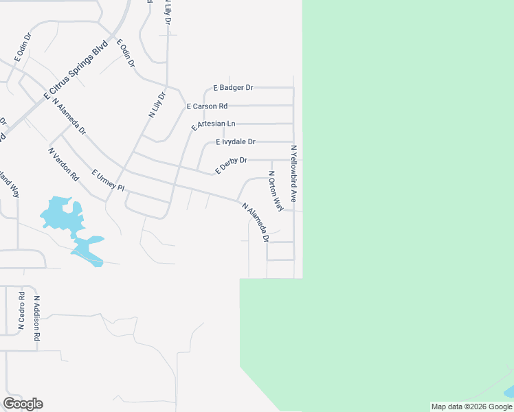map of restaurants, bars, coffee shops, grocery stores, and more near 8265 North Alameda Drive in Citrus Springs