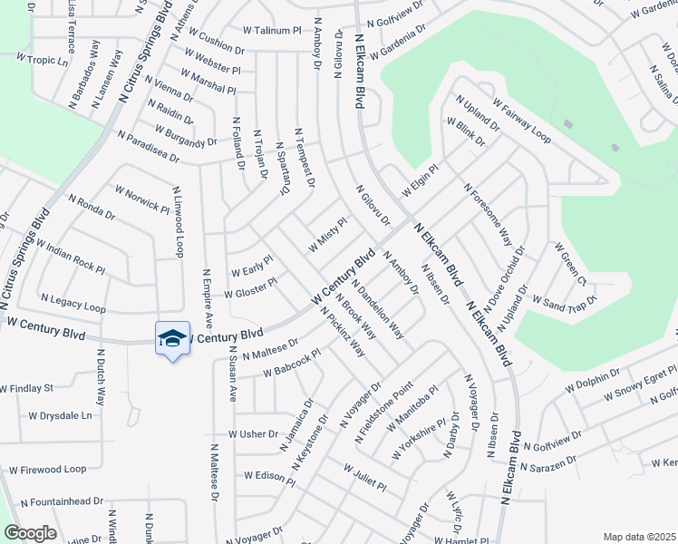 map of restaurants, bars, coffee shops, grocery stores, and more near 3101 West Century Boulevard in Citrus Springs