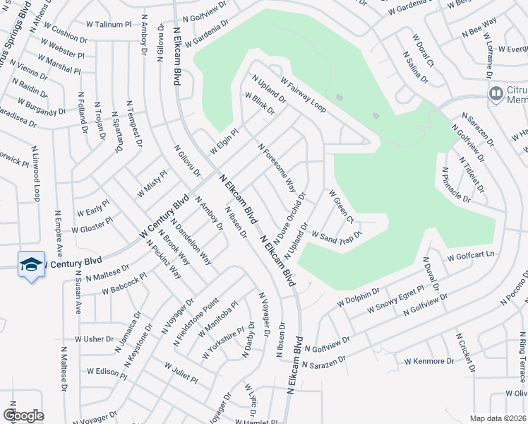 map of restaurants, bars, coffee shops, grocery stores, and more near 8330 North Manuetta Drive in Citrus Springs