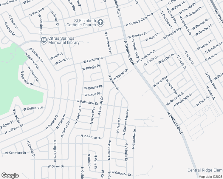 map of restaurants, bars, coffee shops, grocery stores, and more near 8311 North Primrose Drive in Citrus Springs