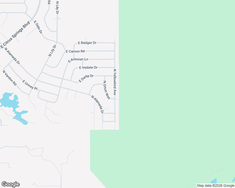 map of restaurants, bars, coffee shops, grocery stores, and more near 8265 North Yellowbird Avenue in Citrus Springs