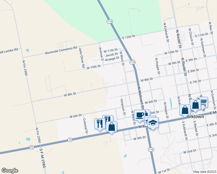 West 8th Street, Yorktown TX Walk Score