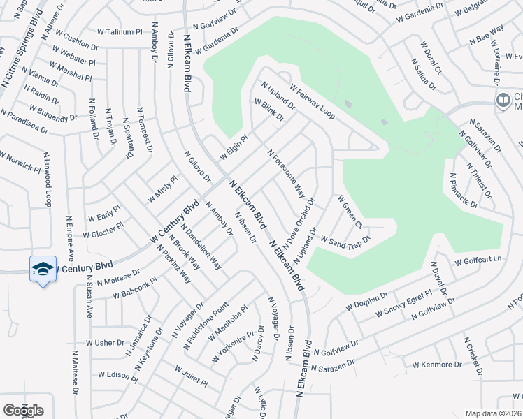 map of restaurants, bars, coffee shops, grocery stores, and more near 8330 North Manuetta Drive in Citrus Springs