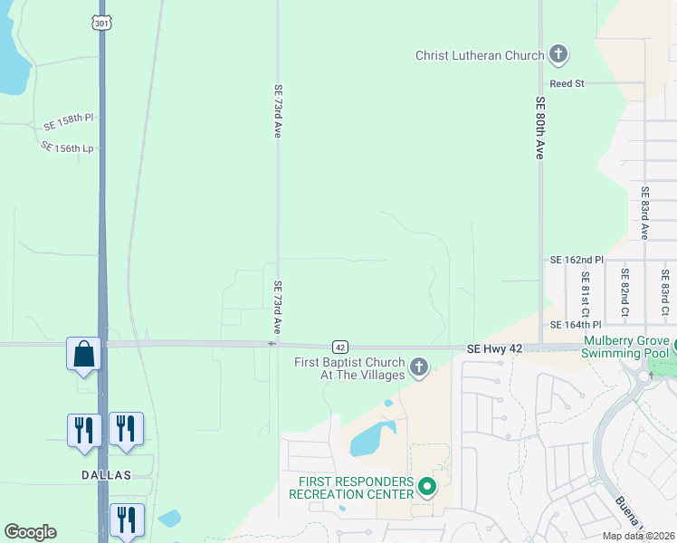 map of restaurants, bars, coffee shops, grocery stores, and more near 16241 Southeast 73rd Avenue in Summerfield