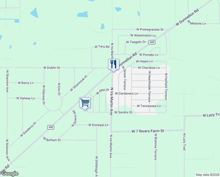 map of restaurants, bars, coffee shops, grocery stores, and more near 10055 West Ohio Drive in Crystal River