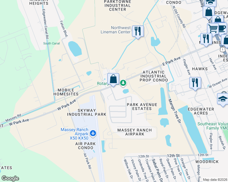 map of restaurants, bars, coffee shops, grocery stores, and more near 1001 Wildwood Boulevard in Edgewater