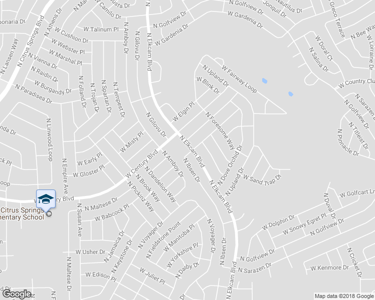 map of restaurants, bars, coffee shops, grocery stores, and more near 8410 North Elkcam Boulevard in Citrus Springs
