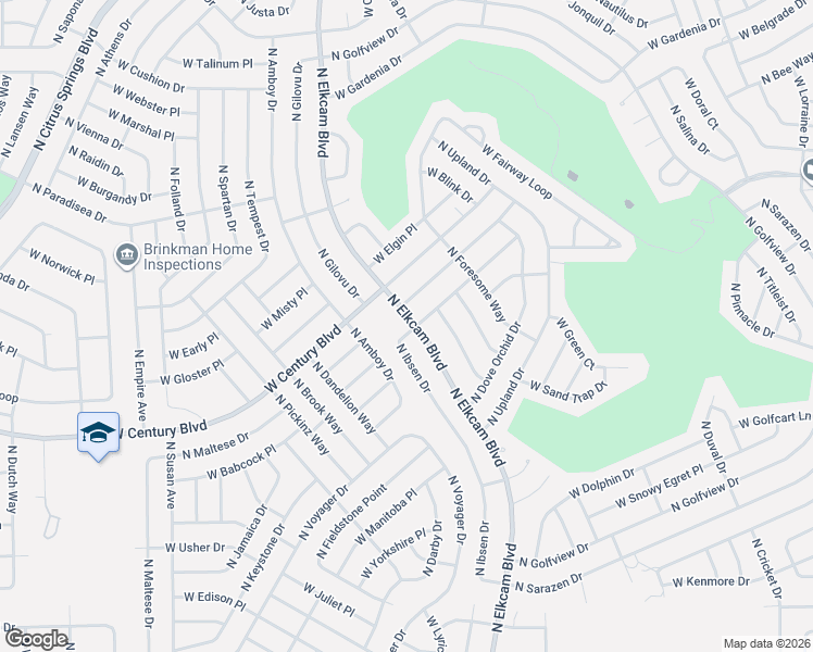 map of restaurants, bars, coffee shops, grocery stores, and more near 8410 North Elkcam Boulevard in Citrus Springs