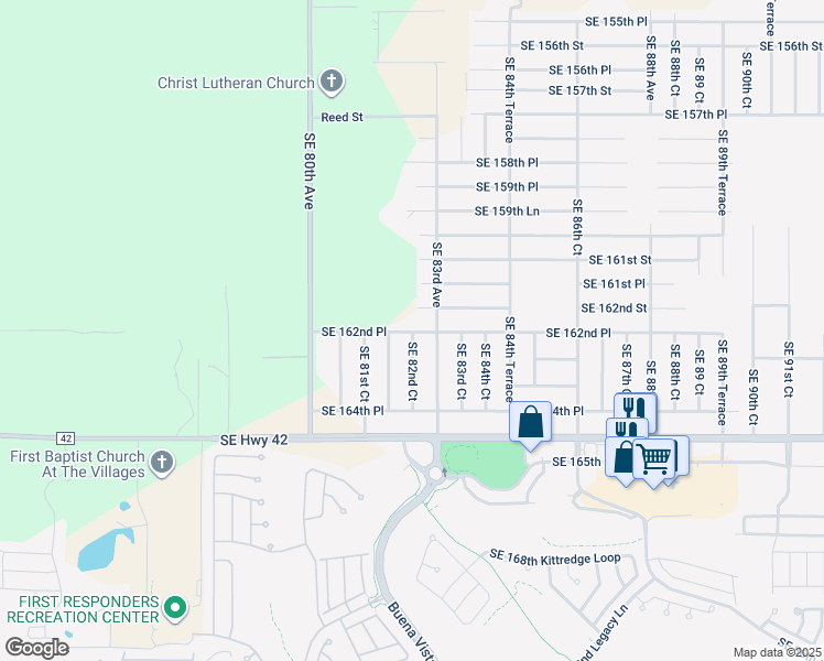 map of restaurants, bars, coffee shops, grocery stores, and more near 8211 SE 162nd Pl in Summerfield