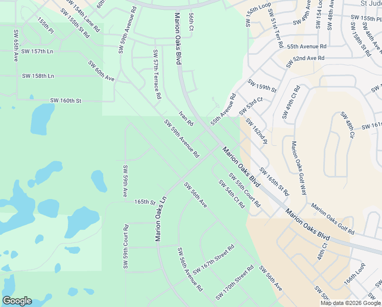 map of restaurants, bars, coffee shops, grocery stores, and more near 16118-16134 Southwest 59th Avenue Road in Ocala