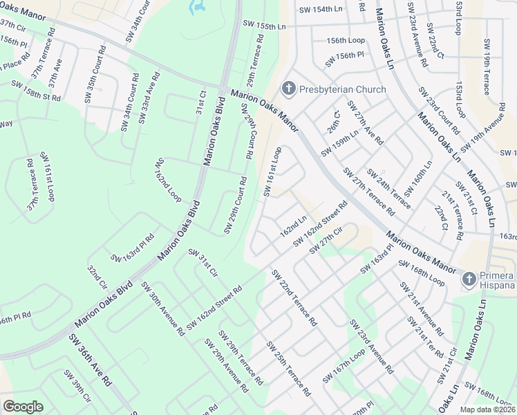 map of restaurants, bars, coffee shops, grocery stores, and more near 16241 Southwest 29th Court Road in Ocala