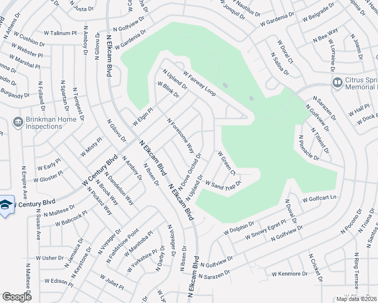 map of restaurants, bars, coffee shops, grocery stores, and more near 8400-8414 Foursome Way in Citrus Springs