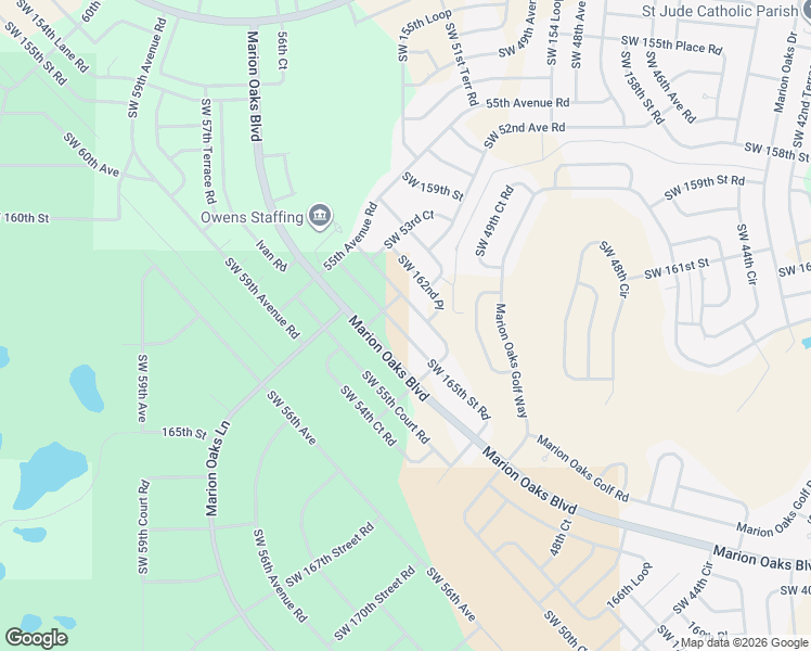 map of restaurants, bars, coffee shops, grocery stores, and more near 5231 Southwest 164th Street Road in Ocala