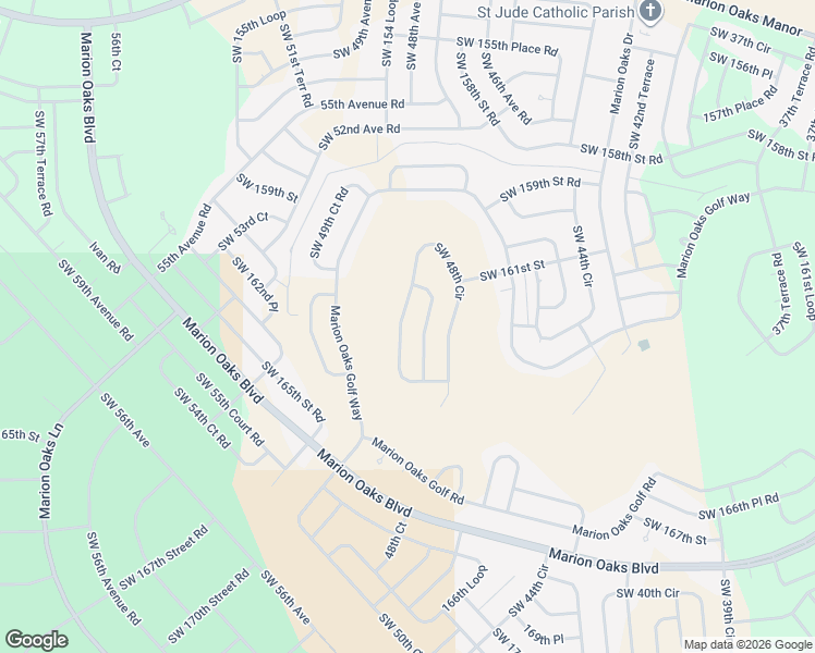 map of restaurants, bars, coffee shops, grocery stores, and more near 16194 Southwest 48th Circle in Ocala