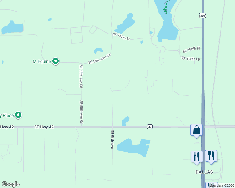 map of restaurants, bars, coffee shops, grocery stores, and more near 16231 Southeast 58th Avenue in Summerfield
