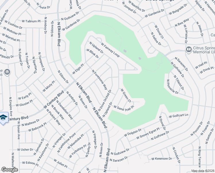 map of restaurants, bars, coffee shops, grocery stores, and more near 8400-8414 Foursome Way in Citrus Springs