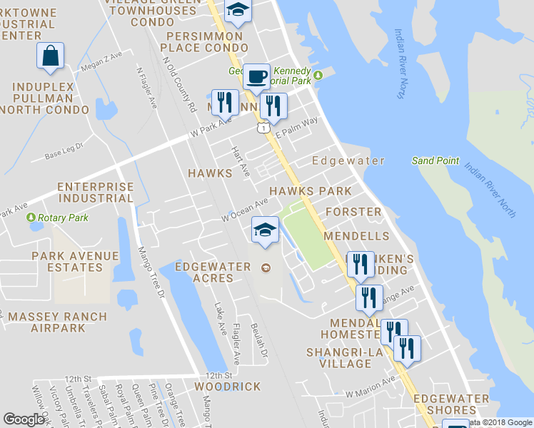 map of restaurants, bars, coffee shops, grocery stores, and more near 131 West Connecticut Avenue in Edgewater