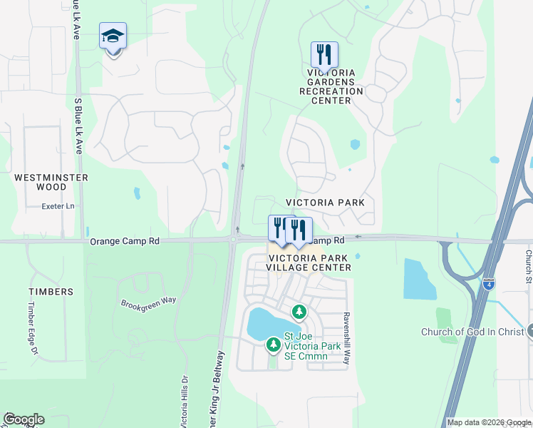map of restaurants, bars, coffee shops, grocery stores, and more near 262 Old Moss Circle in DeLand