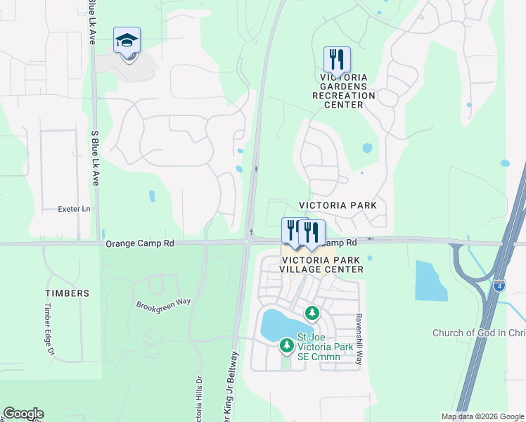 map of restaurants, bars, coffee shops, grocery stores, and more near 239 Laurel Point Court in DeLand