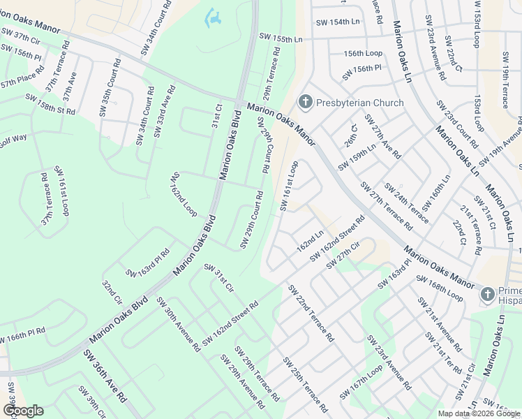 map of restaurants, bars, coffee shops, grocery stores, and more near 16241 Southwest 29th Court Road in Ocala