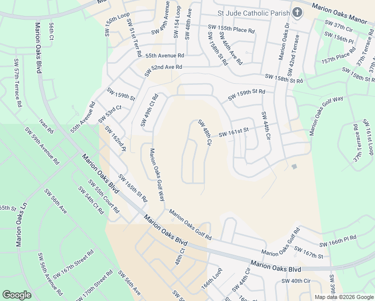 map of restaurants, bars, coffee shops, grocery stores, and more near 16194 Southwest 48th Circle in Ocala
