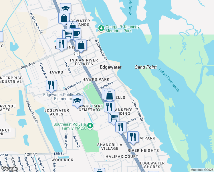 map of restaurants, bars, coffee shops, grocery stores, and more near 800 Fernald Street in Edgewater