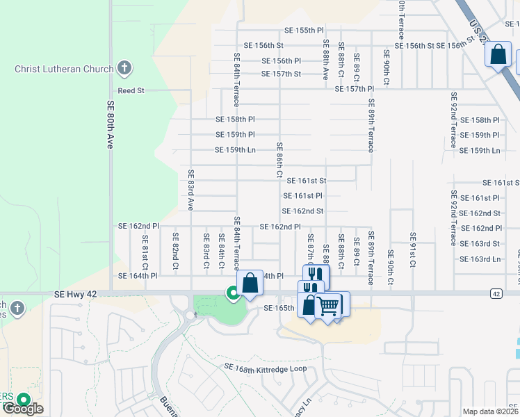 map of restaurants, bars, coffee shops, grocery stores, and more near 8555 Southeast 162nd Place in Summerfield