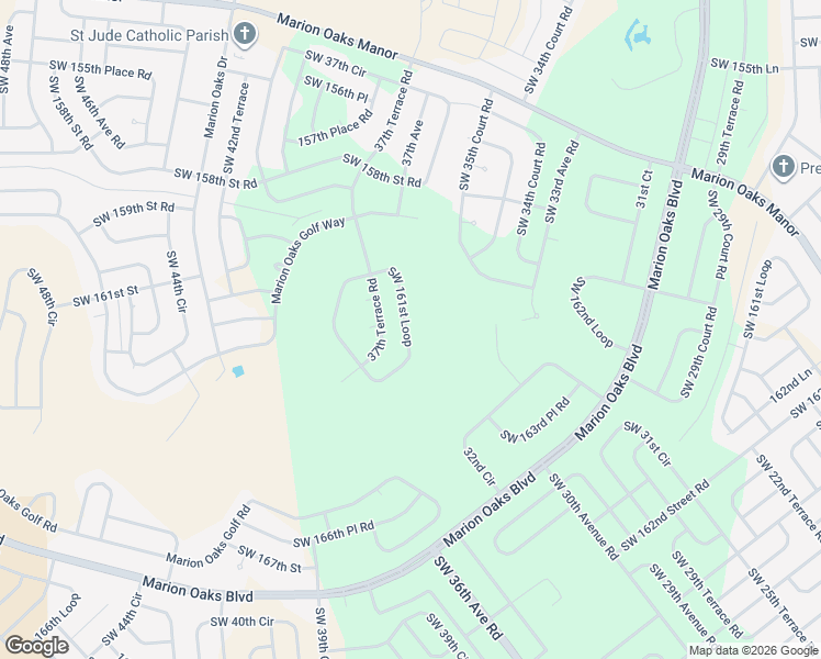 map of restaurants, bars, coffee shops, grocery stores, and more near 3801 Southwest 161st Loop in Ocala