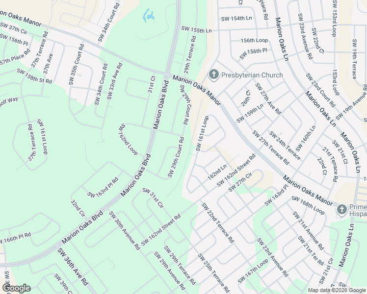 map of restaurants, bars, coffee shops, grocery stores, and more near 16241 Southwest 29th Court Road in Ocala