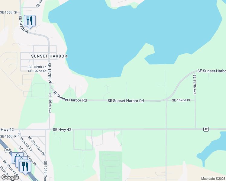 map of restaurants, bars, coffee shops, grocery stores, and more near 11001 Southeast Sunset Harbor Road in Summerfield